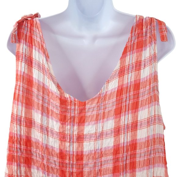 Jane Delancey Plaid Check Tank Top Womens Size XL Sleeveless Shoulder Bows NEW - Picture 5 of 9